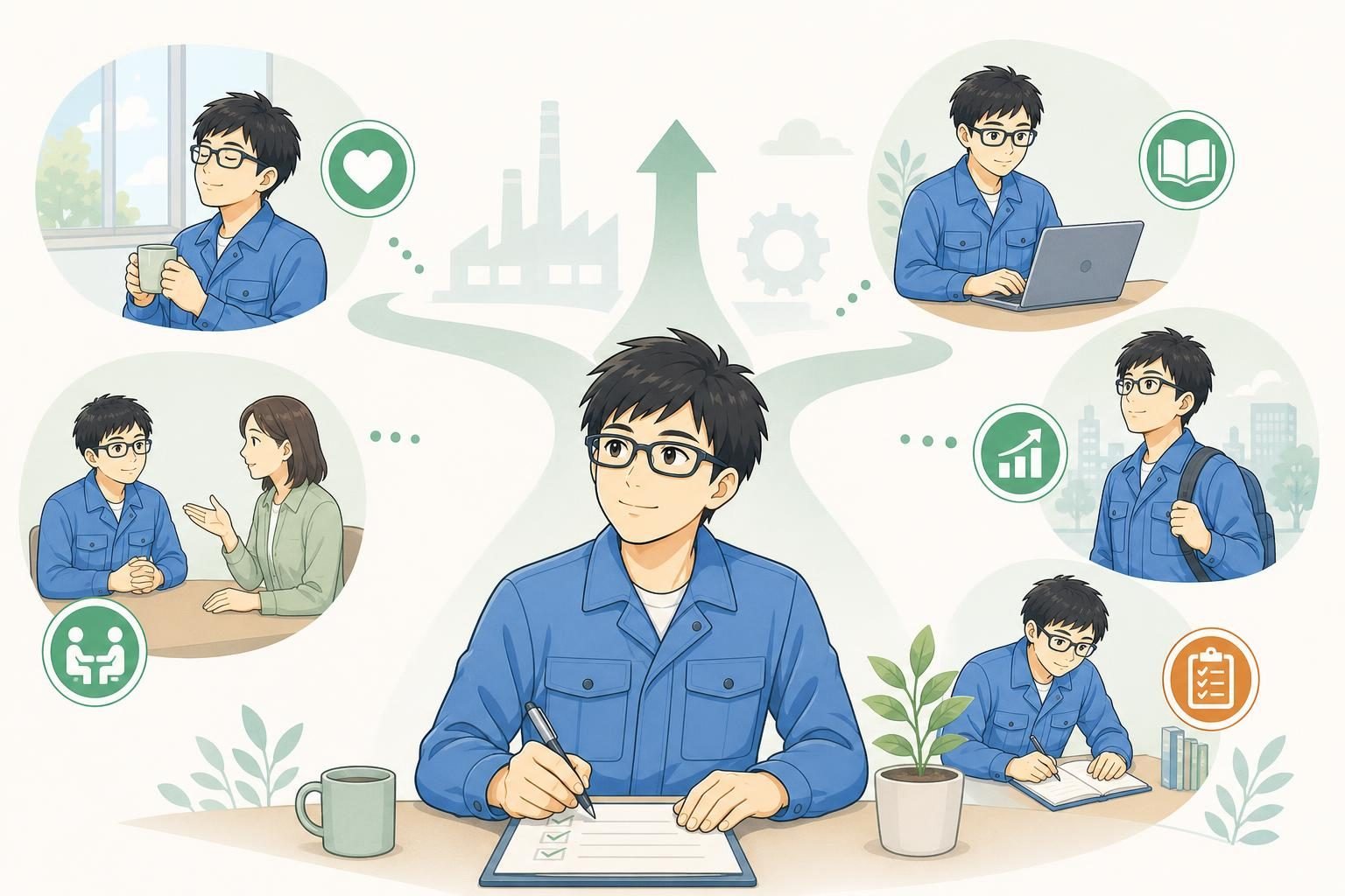 会社が潰れる前兆とは？危険な倒産サインの見分け方と従業員が今できる備えのまとめを表すイラスト