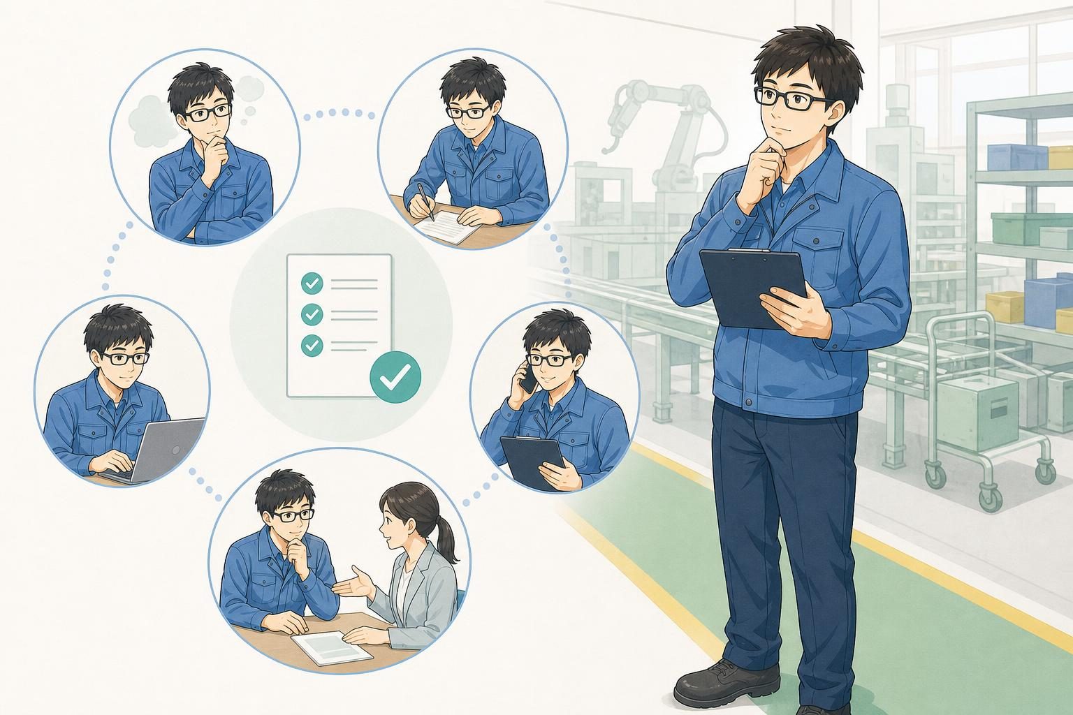 在職中に条件整理と応募準備を進めますの内容を表すイラスト