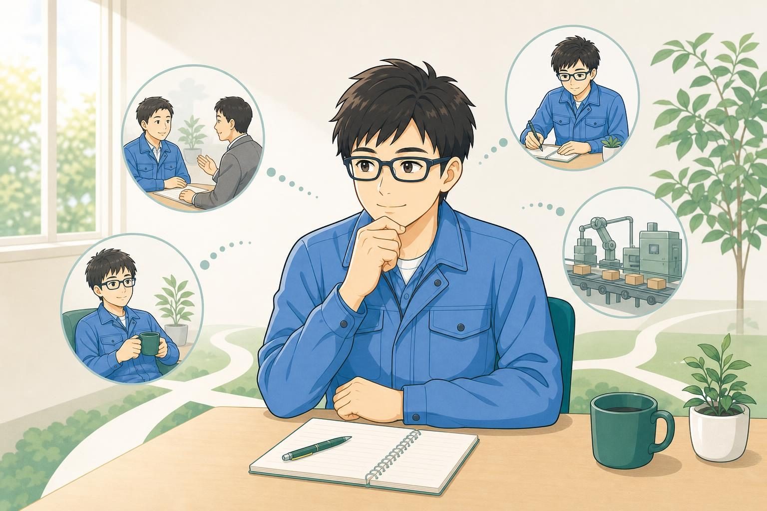 製造業の職務経歴書の書き方|実績がなくても完成する7ステップのまとめを表すイラスト
