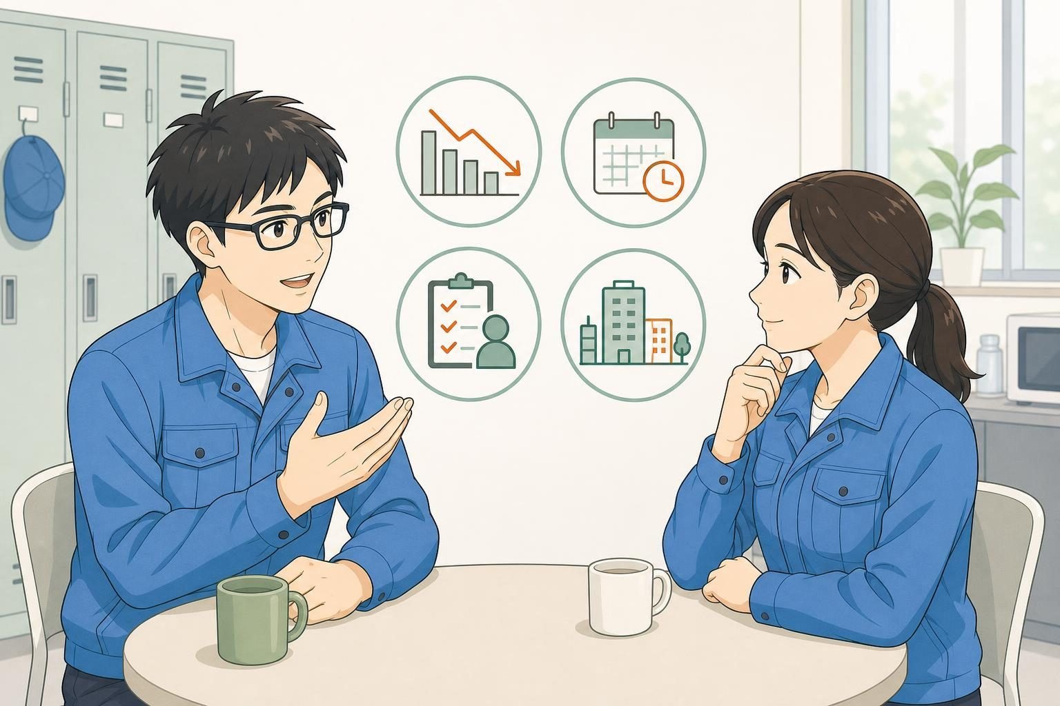製造業で昇給しない原因を4つに切り分けるの内容を表すイラスト