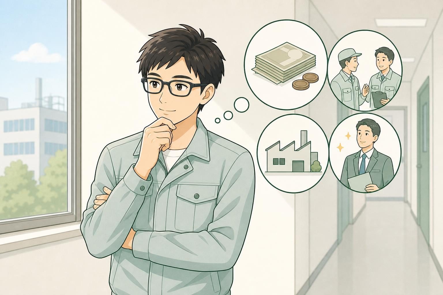 昇給の悩みは収入の内訳から整理しようの内容を表すイラスト