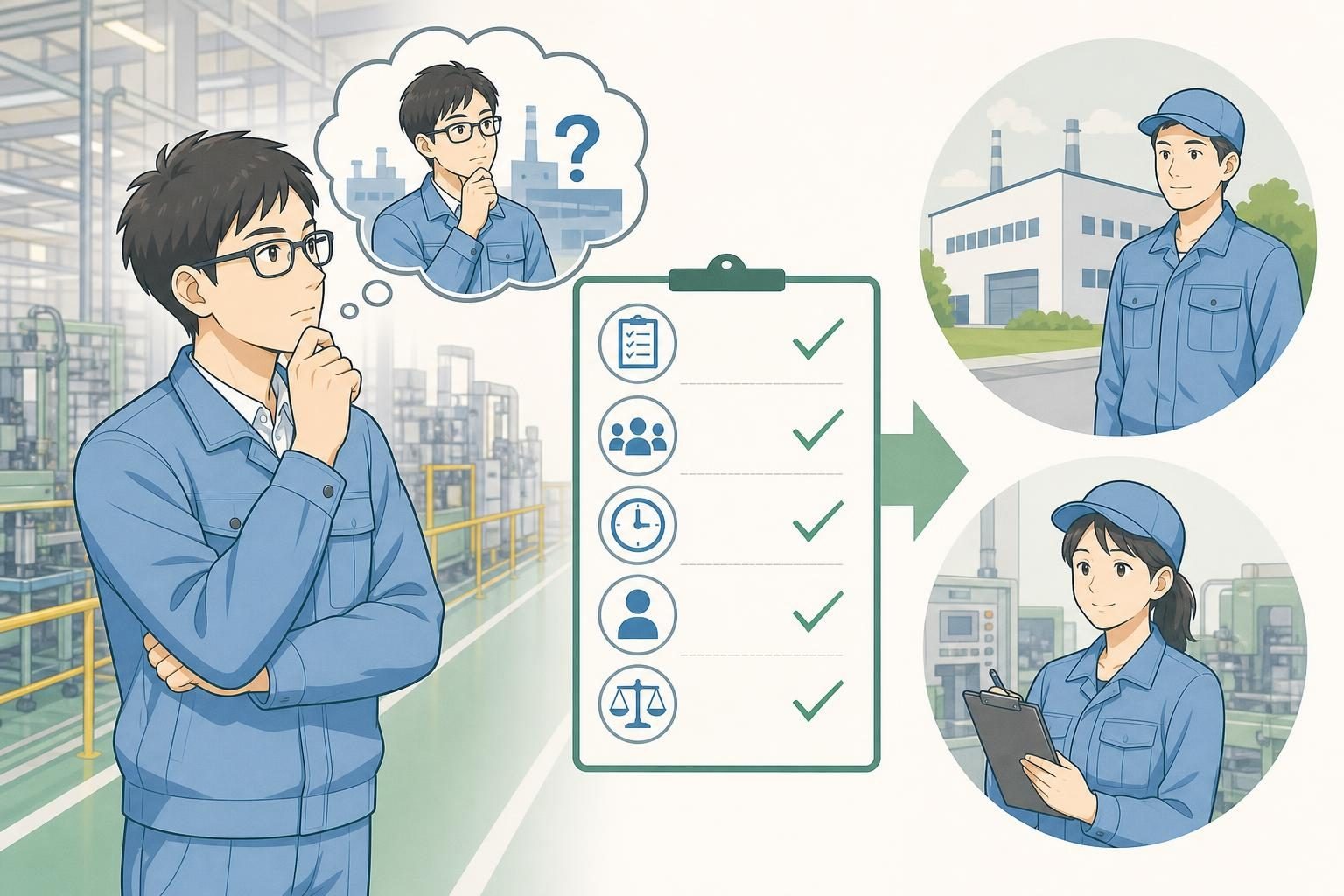 製造業のホワイト企業ランキングは「候補探し」に使うの内容を表すイラスト