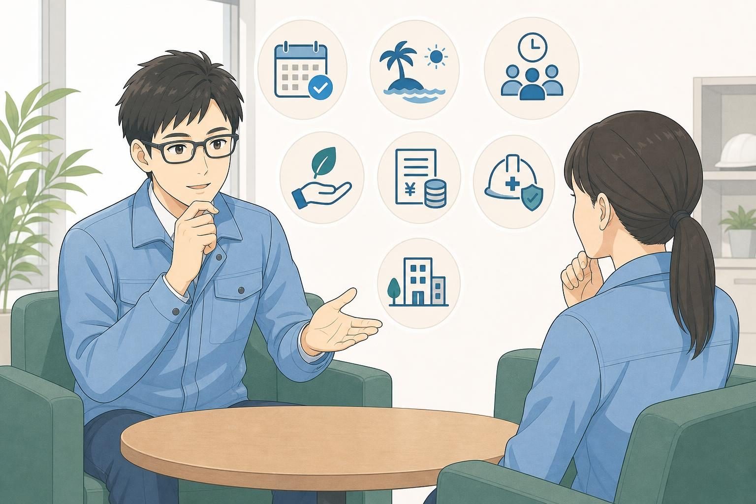 ホワイト企業を見極める判断基準の内容を表すイラスト