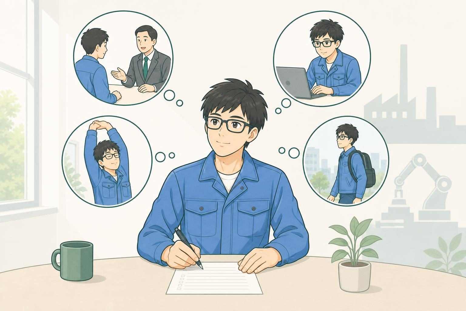 マイナビ転職AGENTの口コミ・評判は？製造業の向き不向きと使い方のまとめを表すイラスト