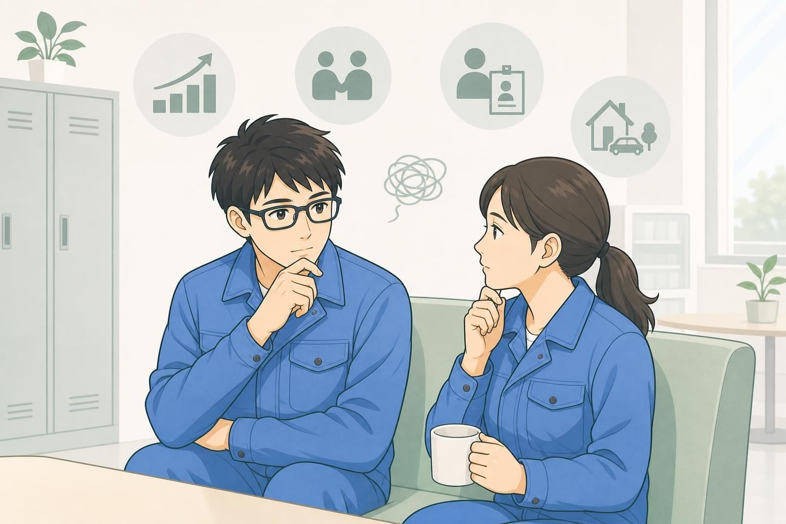転職するか迷う原因は、不満の大きさだけでは判断できませんの内容を表すイラスト