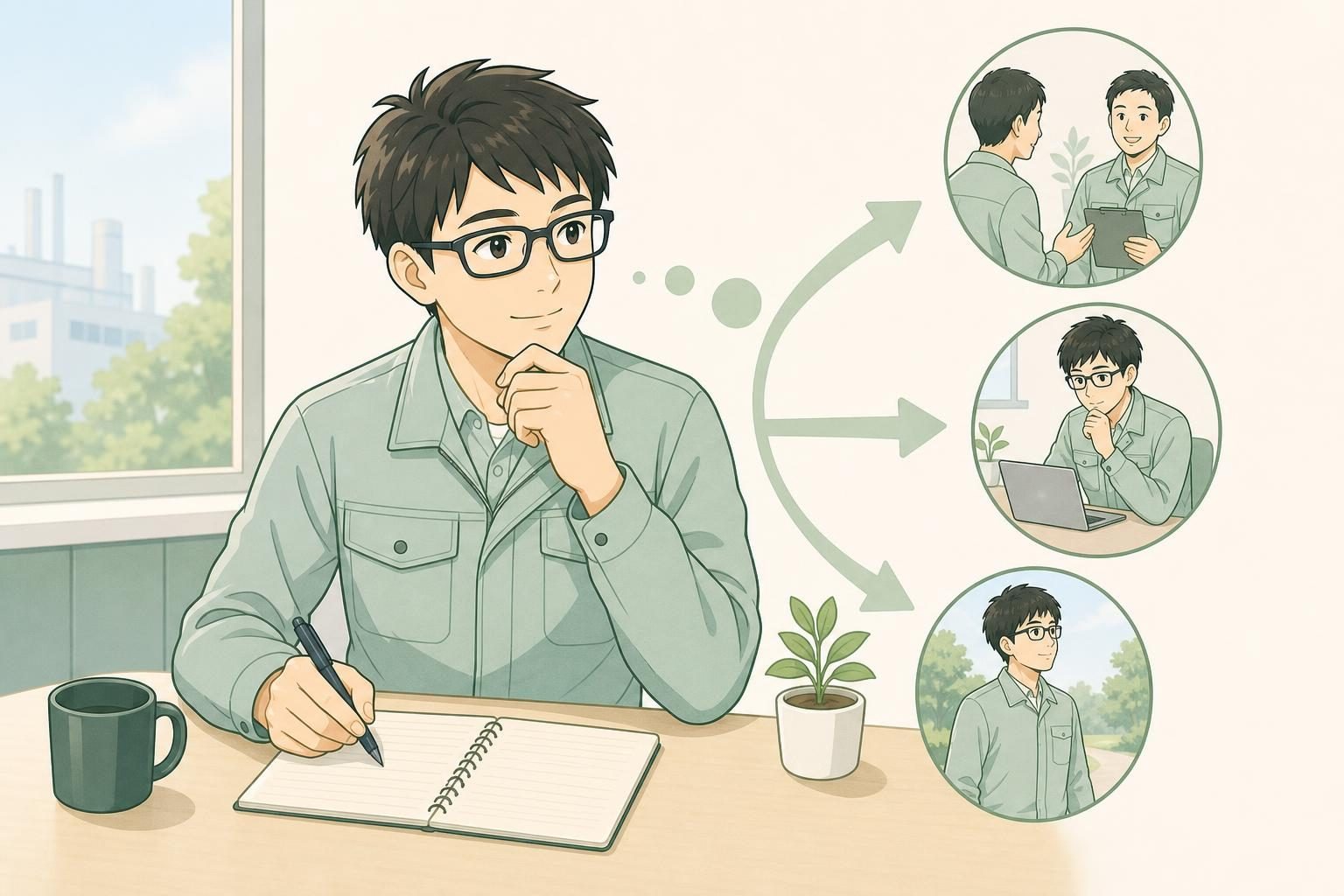 転職しないほうが良いのはどんな状態?後悔を防ぐ4段階の判断基準のまとめを表すイラスト