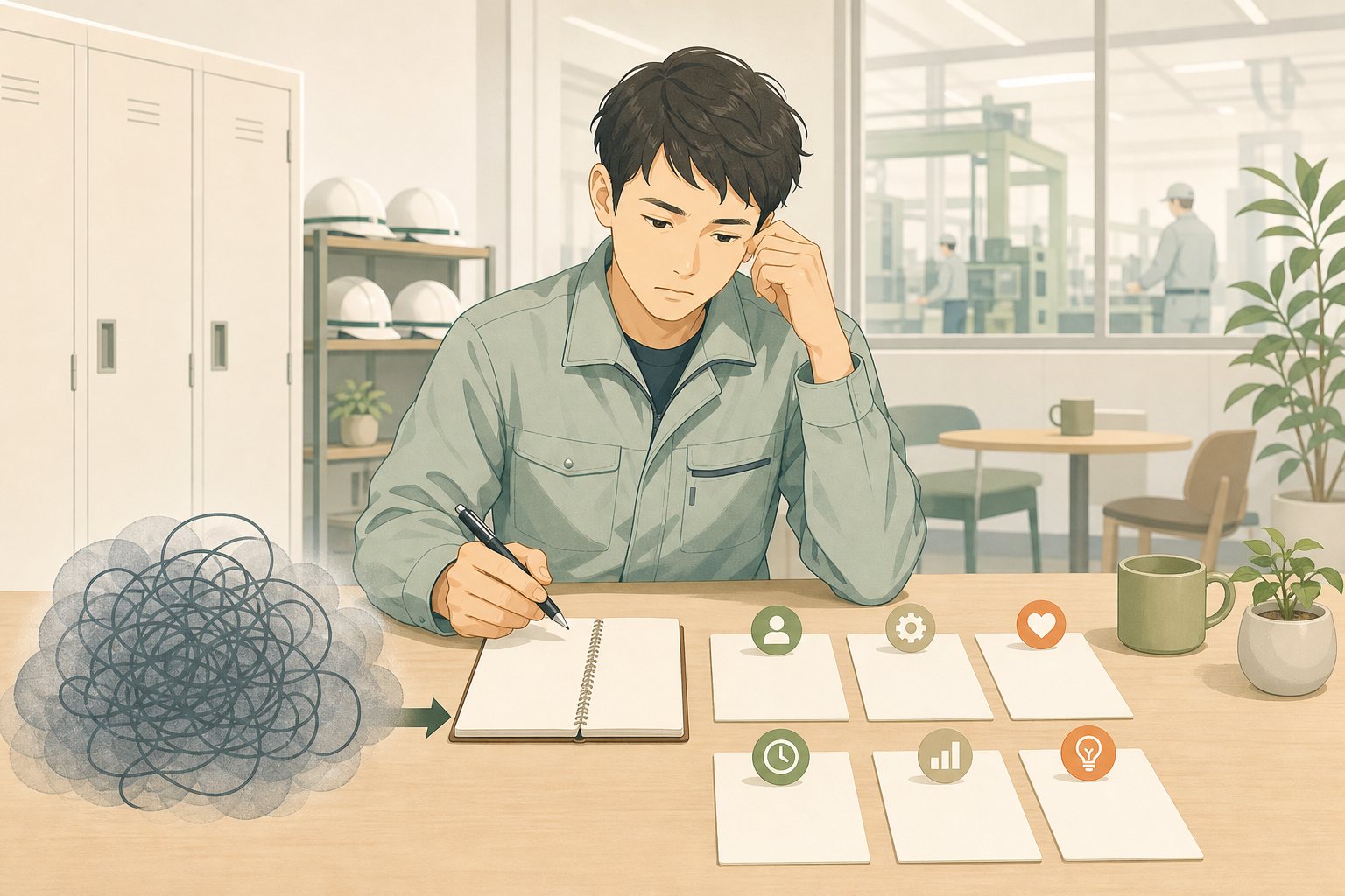 何が辛いのか整理しようの内容を表すイラスト