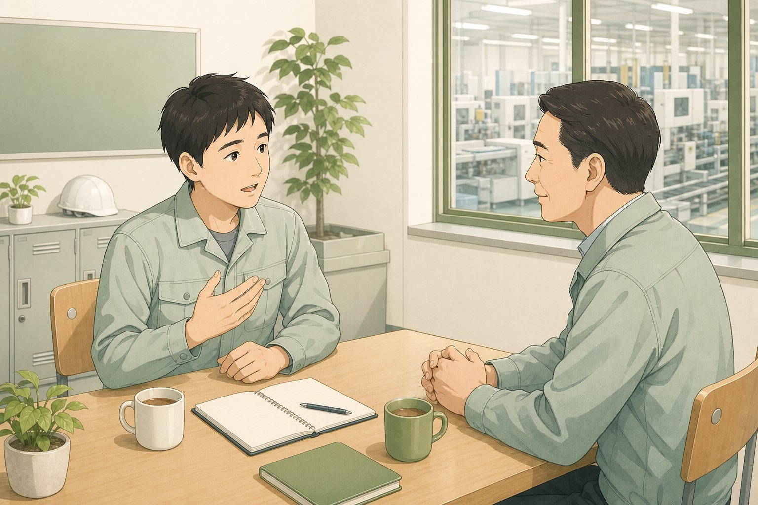 一人で抱え込まずに相談しようの内容を表すイラスト